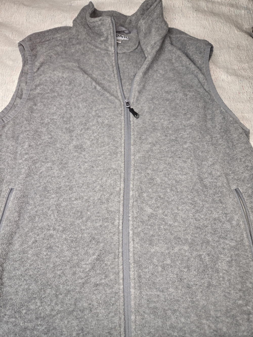 33,000ft Men's Grey Sleeveless Full-Zip Fleece Vest